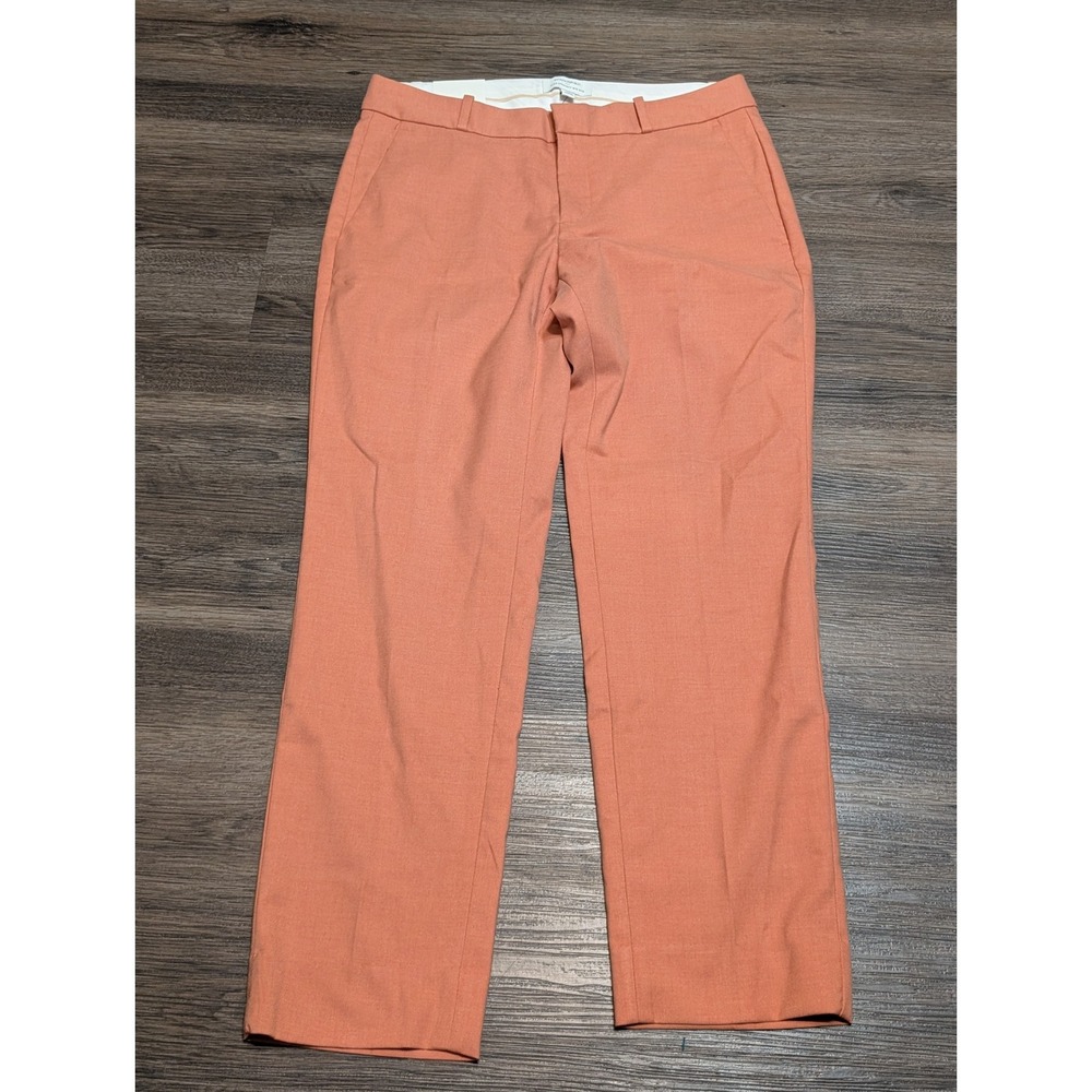 Banana Republic Ryan Straight Mid Rise Ankle Pants Womens 4 Coral Orange NWT